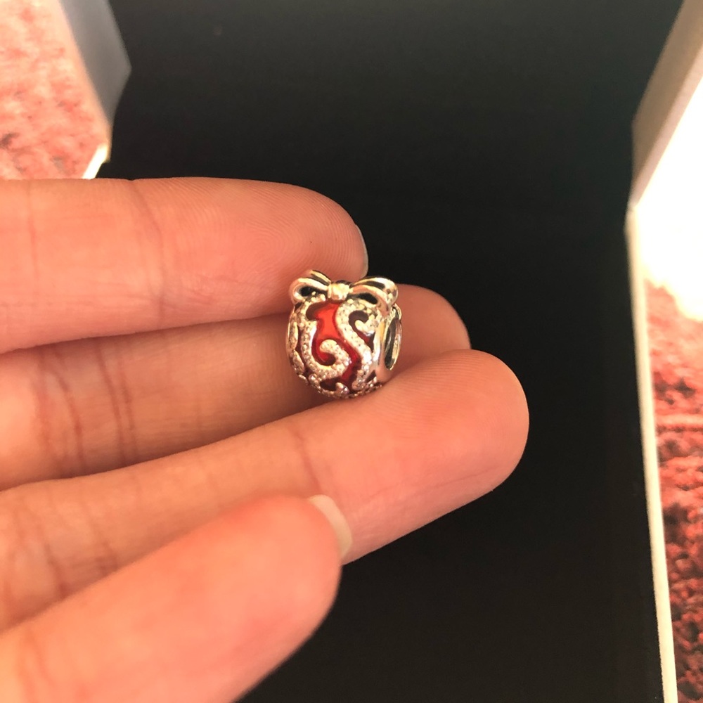 Red and Silver Pandora Ornament Charm